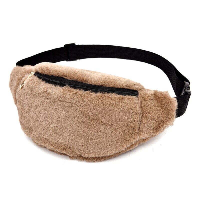 2019 Nuove Donne di Vita del Pacchetto di Fanny Autunno Inverno Fluff Donne del Sacchetto della Vita Borsa A Tracolla Femmina di Leopardo Sacchetto Della Cinghia Del Sacchetto del Telefono Della Borsa tasche: Khaki
