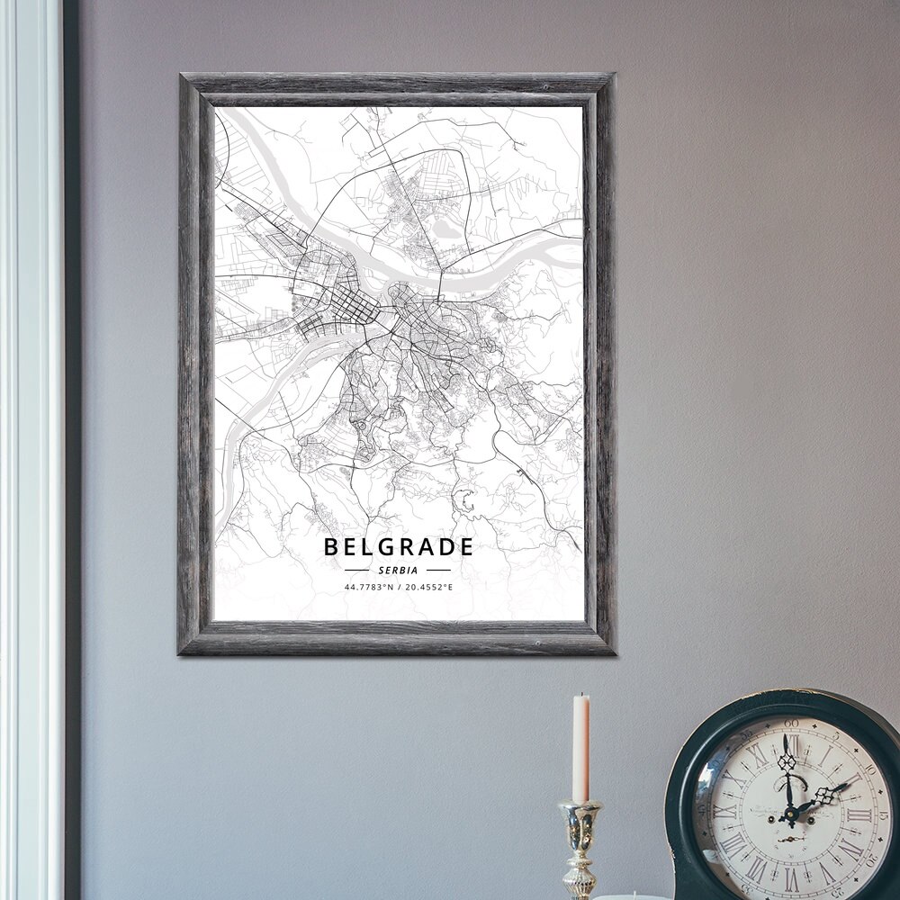 Belgrade Serbia Map Poster
