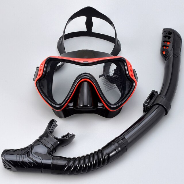 Scuba Diving Mask Silicone Mask Snorkel Anti-Fog Diving Mask Snorkel Full Dry Tube Underwater Swim Equipment: 4