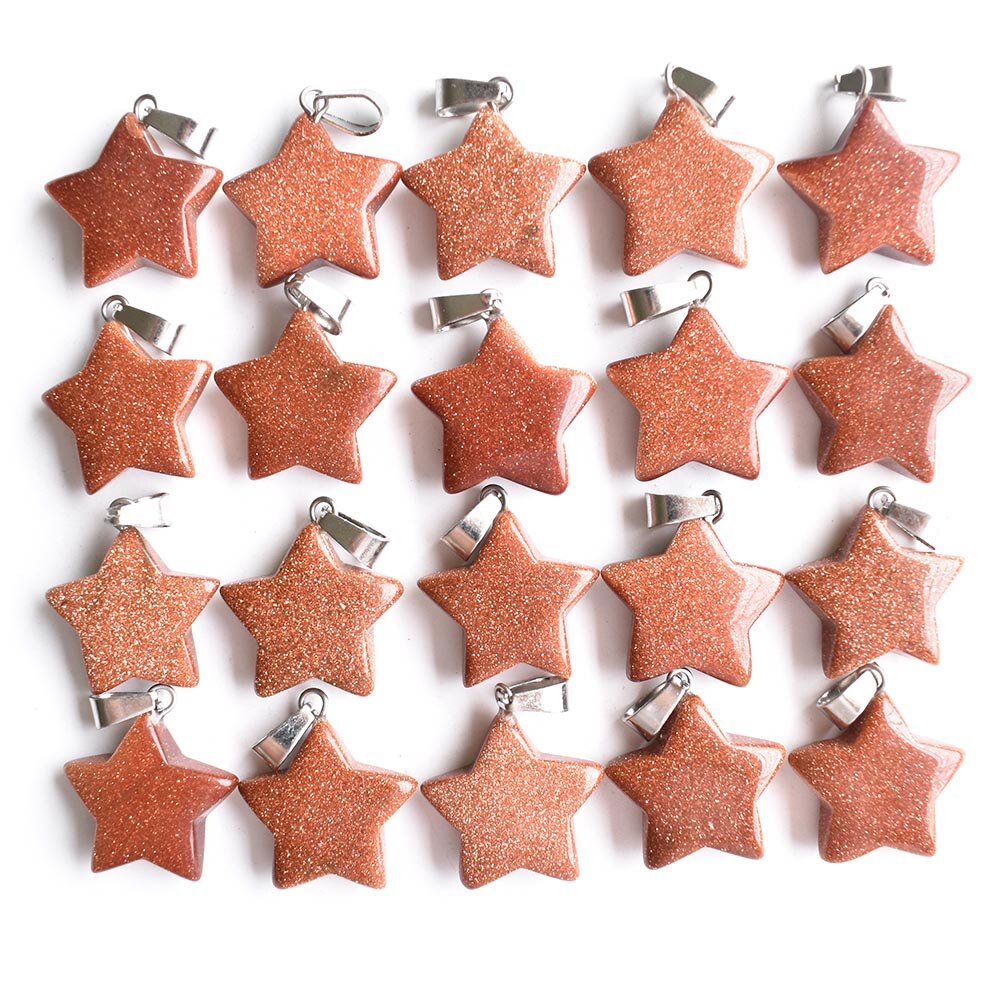 Verschiedene naturstein mixed star charms anhänger für DIY schmuck machen 24 teile/los freies: gold sand stone