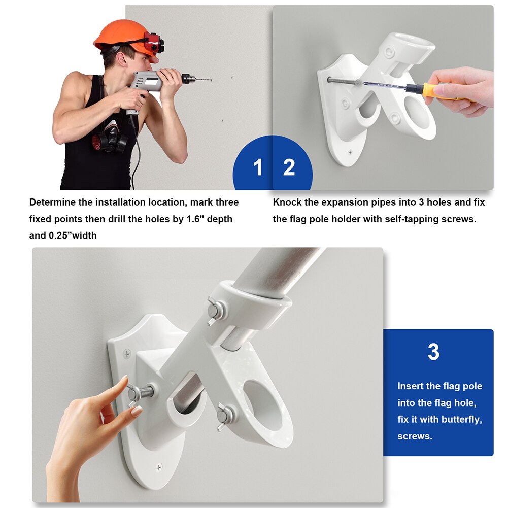 Durable Heavy Duty Garden Mounting Bracket Flat Ground Patio Aluminum Alloy For Outside Lawn Flag Pole Holder Yard Easy Install