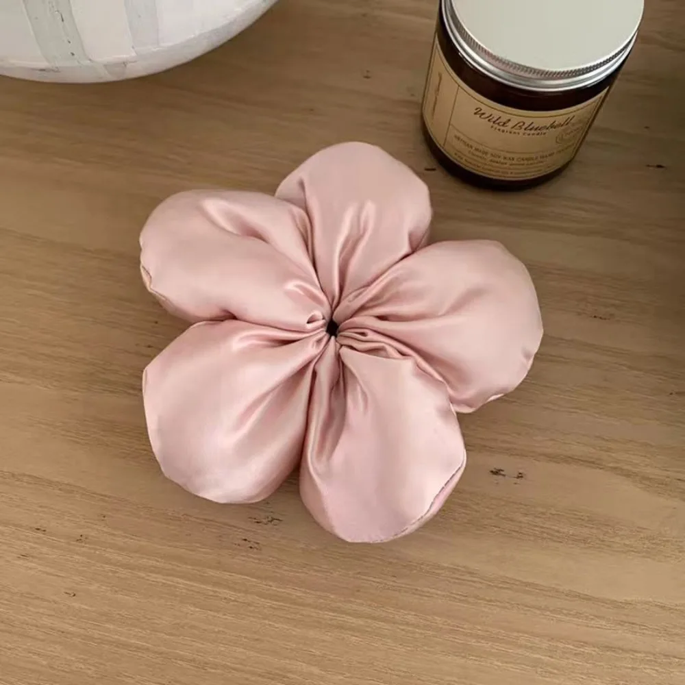 Coleteros de flores de pan grande y dulce, lazos para el cabello para el intestino grueso, bandas elásticas, soporte para cola de caballo, cuerda para el cabello, tocado exquisito: Azul cielo