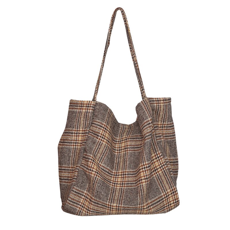 2021 borse di tela Plaid di lana femminile borsa a tracolla grande da donna borsa a tracolla grande Casual da donna