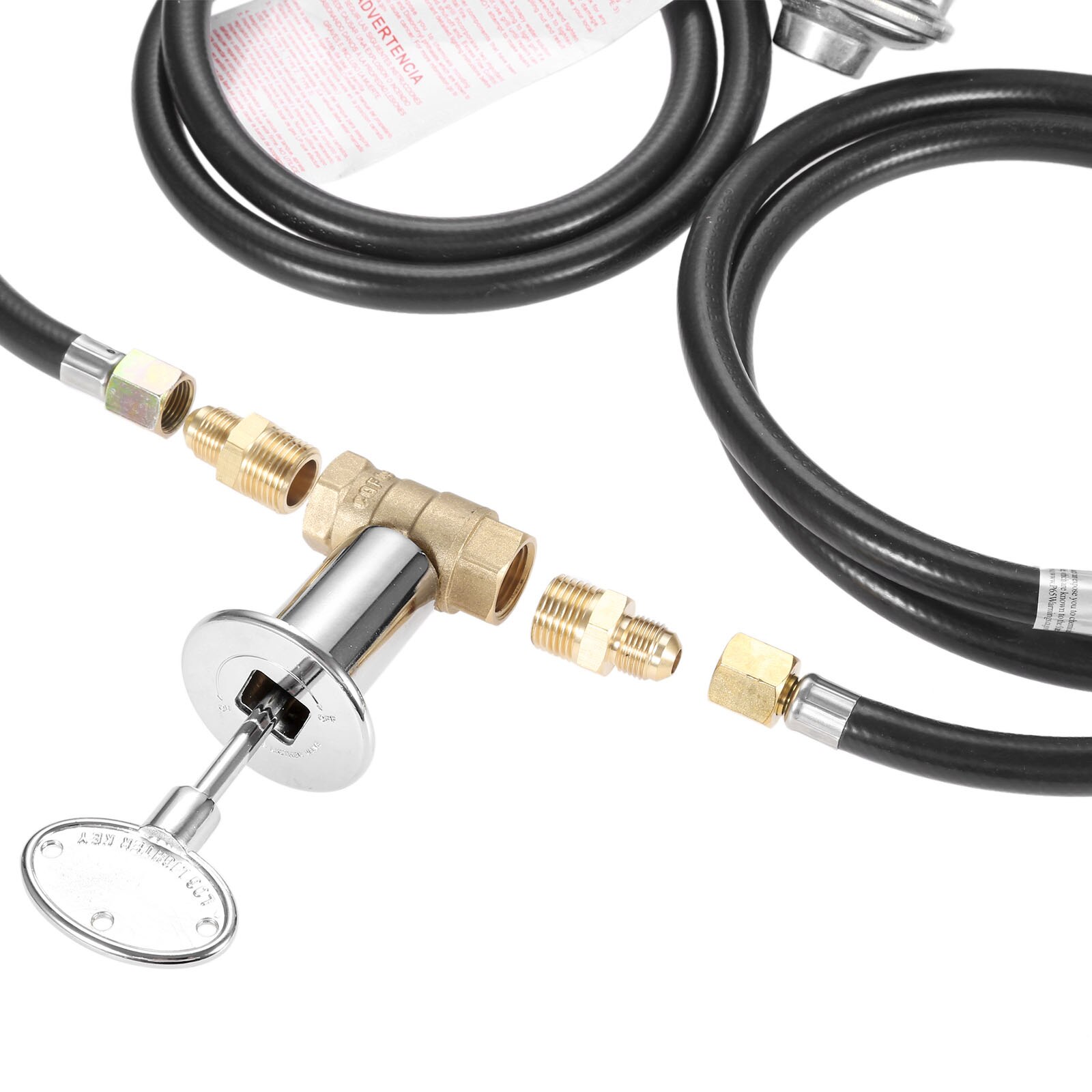 7pcs/set Propane Gas Fire Pit Valve Control System 5 Feet Hose Assembly 150,000 BTU Low pressure Replacement Parts Brass CSA