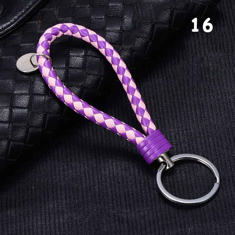 Fatti a mano Intrecciato PU Portachiavi In Pelle Catena Chiave Portachiavi In Metallo Portachiavi Auto Portachiavi Anello chiave Dell'automobile Chiave Pendente Del Sacchetto Accessori Anello: 16