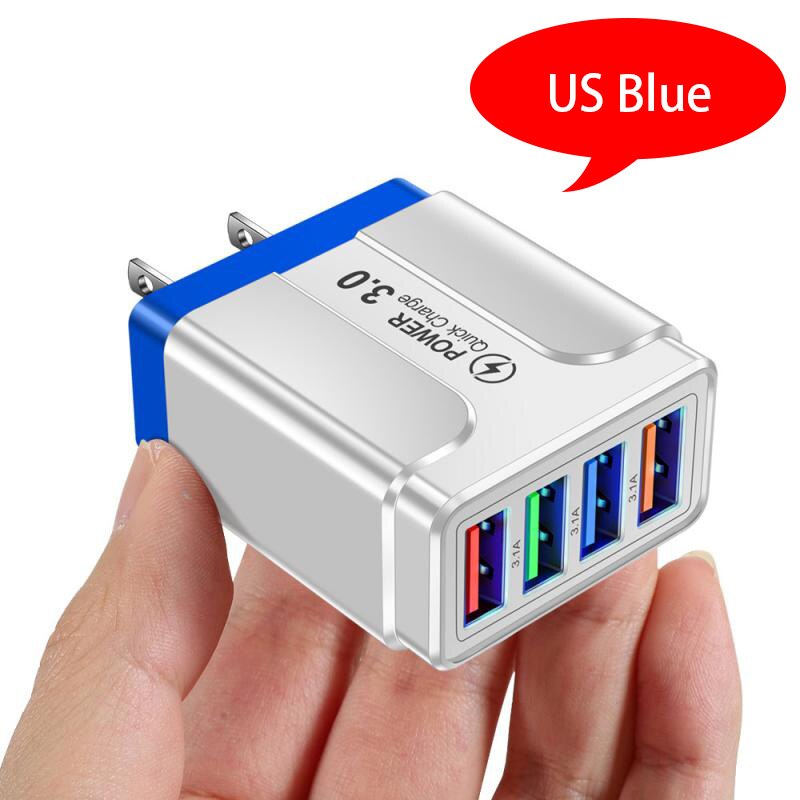 EU European KR Plug Adapter Japan China US To EU Travel Power Adapter Electric Plug Converter Charger Socket AC Outlet: BLUE  US