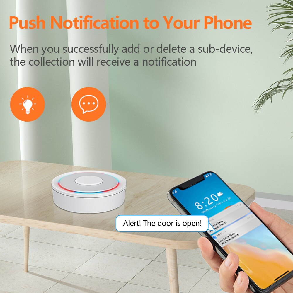 Hapythda Wired/Wireless Gateway Tuya ZigBee 3.0 Smart Hub Gateway Smart Home Bridge App Voice Remote Control Alexa Google Home