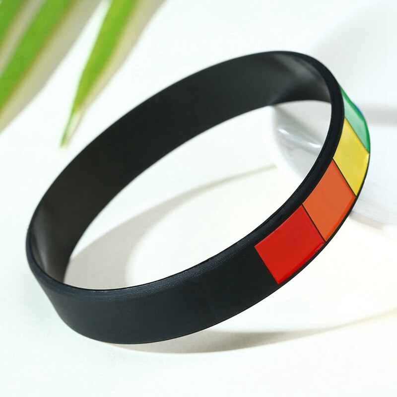 Kunststoff Silikon Regenbogen Armband Sport Gummi Armbänder Hologramm Armbänder Trendy Unisex Geometrische