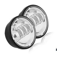 Motorrad 7 zoll Moto LED Scheinwerfer mit 4-1/2 "4,5 zoll LED Hilfs Nebel Vorbei Licht Lampe für harley touren Electra gleiten: Chrom B 4.5Zoll