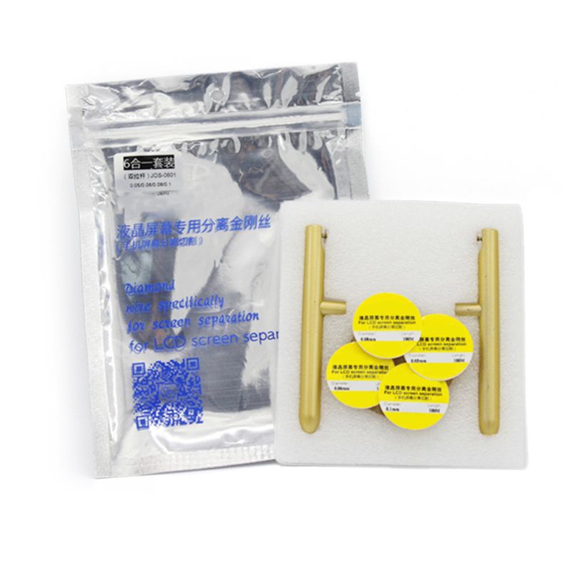 6 Stks/set Hoge Sterkte Mobiele Scherm Speciale Snijden Goud Staaldraad Snijlijn Met Handvat Lcd-scherm Separator