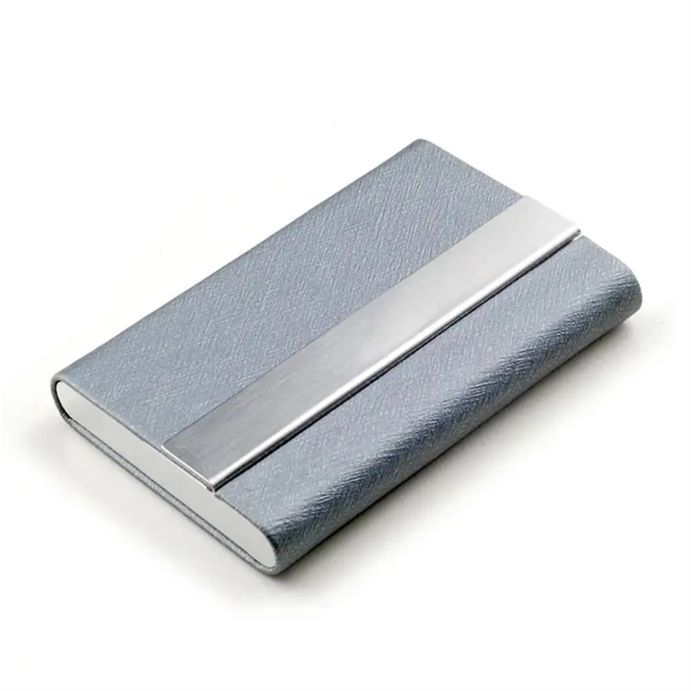 Rfid Credit Card Holder Men Wallets Bank Cardholder Case Luxury PU Leather Slim Thin Business Card Holder with Magnetic Buckle: Ivory