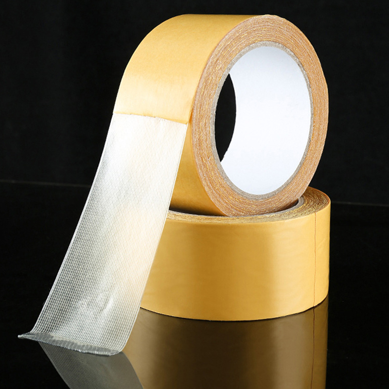 forte fissaggio del nastro biadesivo con base in tessuto, rete traslucida, impermeabile, super senza traccia, adesivo per tappeti ad alta viscosità