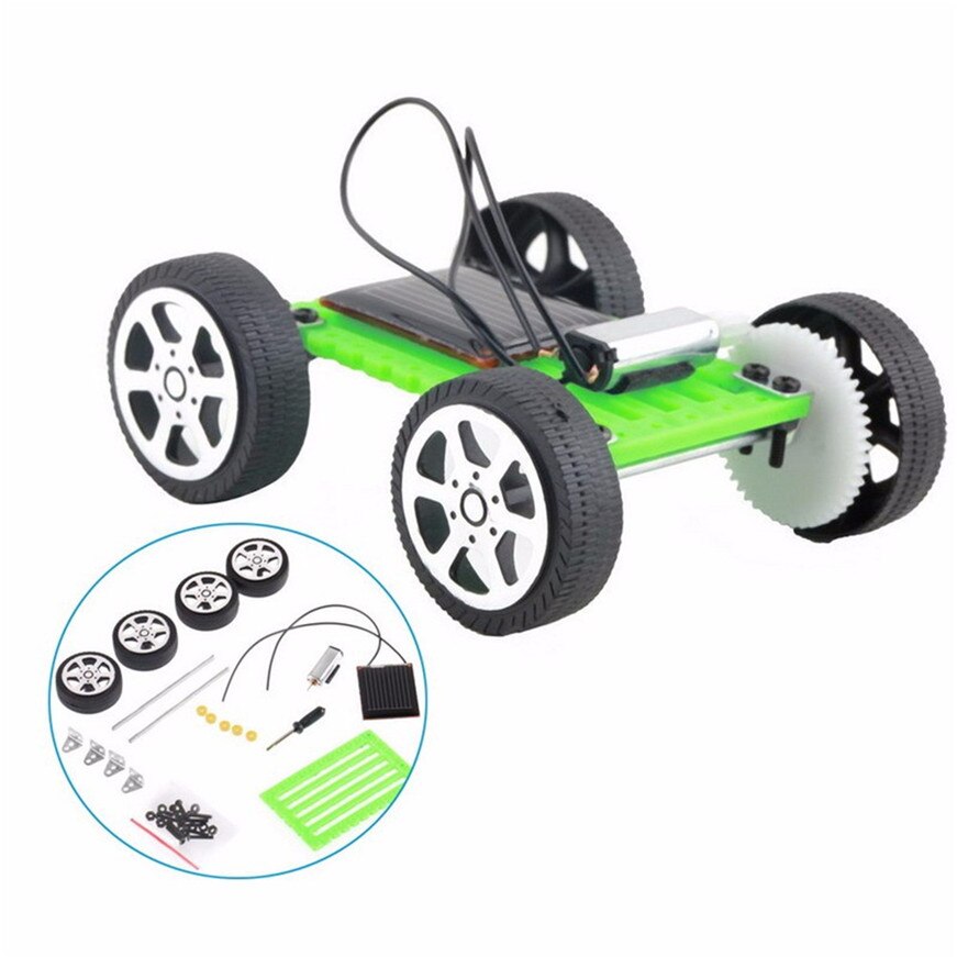 1 Set Mini Solar Powered Toy DIY Car Kit Children Educational Gadget Hobby Funny