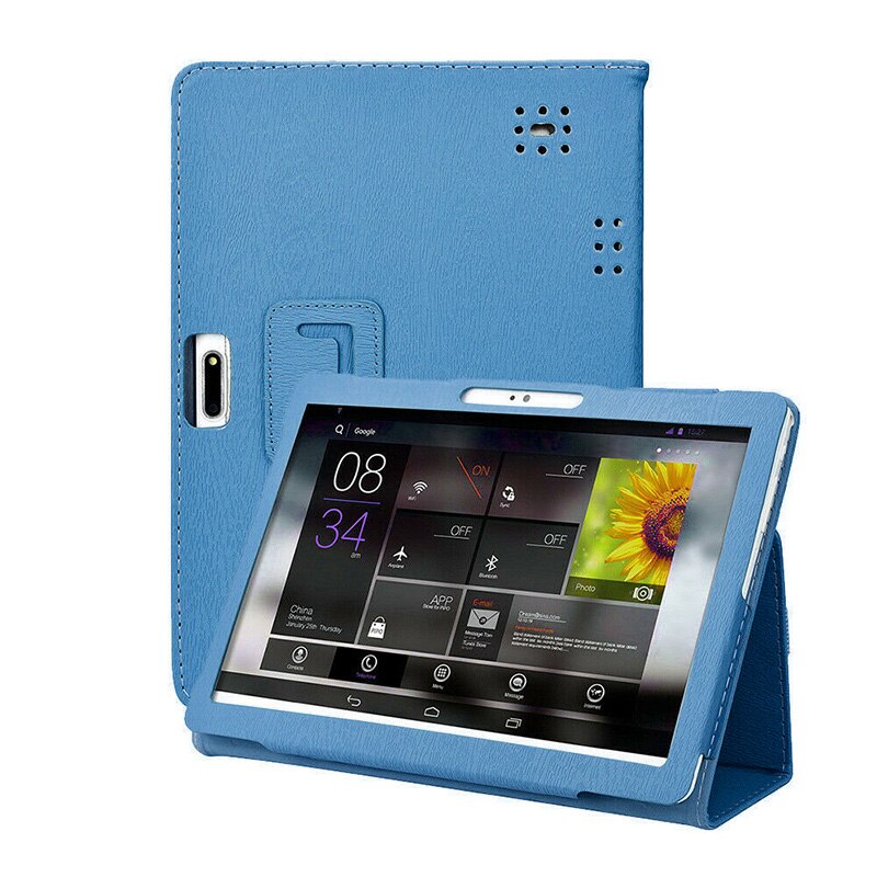 Universele 10/10.1 Inch Leather Stand Cover Case Voor Android Tablet 24X17cm Pc Beschermhoes Tablet Keyboard Case Beschermende: Blauw