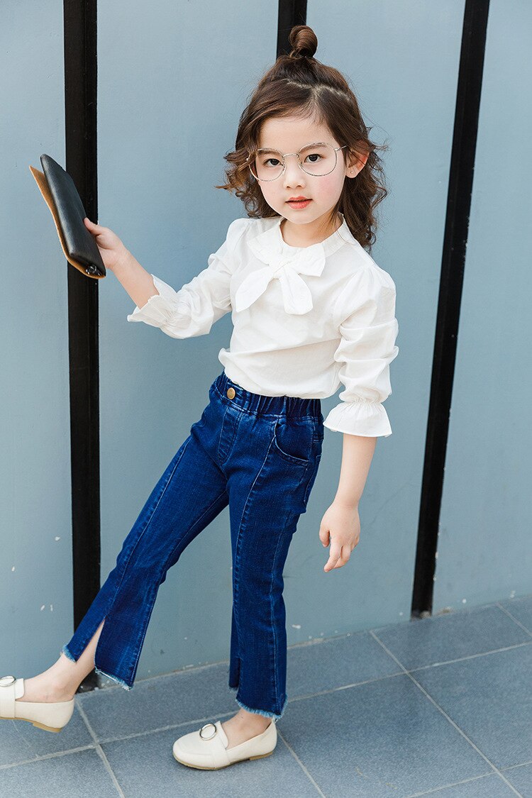 Mellomstore og små barn slim jeans jenter jeans sommer yttertøy barn dusk flared bukser barn jeans