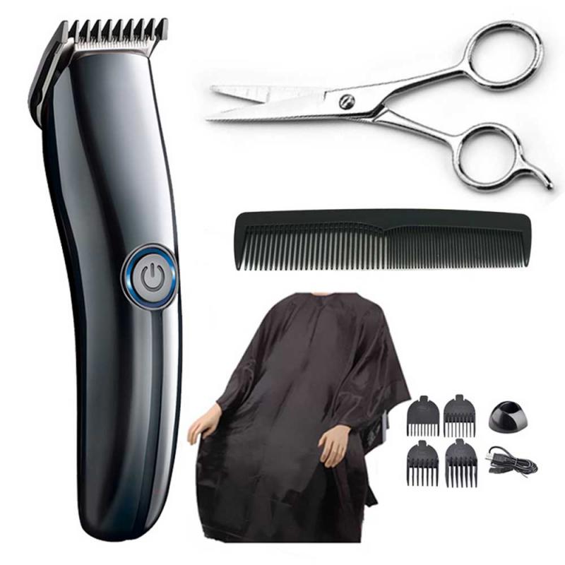 USB Electric Clipper Hair Clipper Set 3 Style Full Set Black Haircut Cloth Scissors Set Beard Barber Razor Hair Trimmer: 03