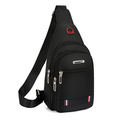 men shopping chest packs solid male solid small Multi-use chest bags All-match Casual oxford shoulder carrier: 1