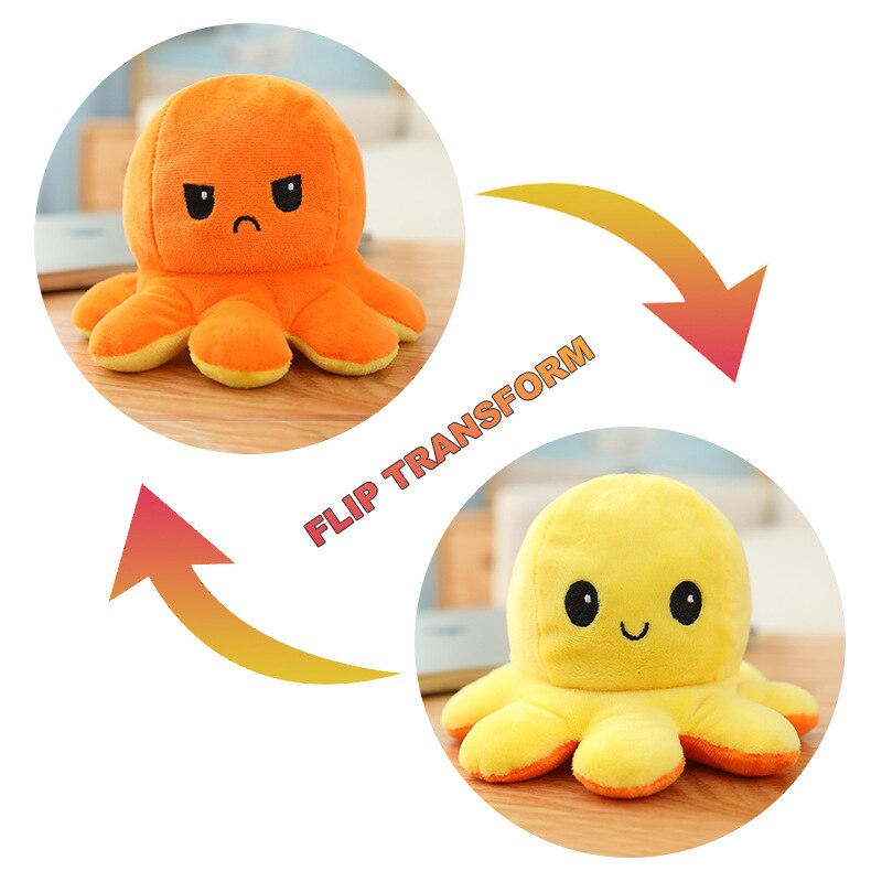 Double-Sided Flip Octopus Toys Kids Soft Plush Doll Animals Peluches Toys Reversible Stuffed Pillow Toy Xmas Birthday Baby: 006