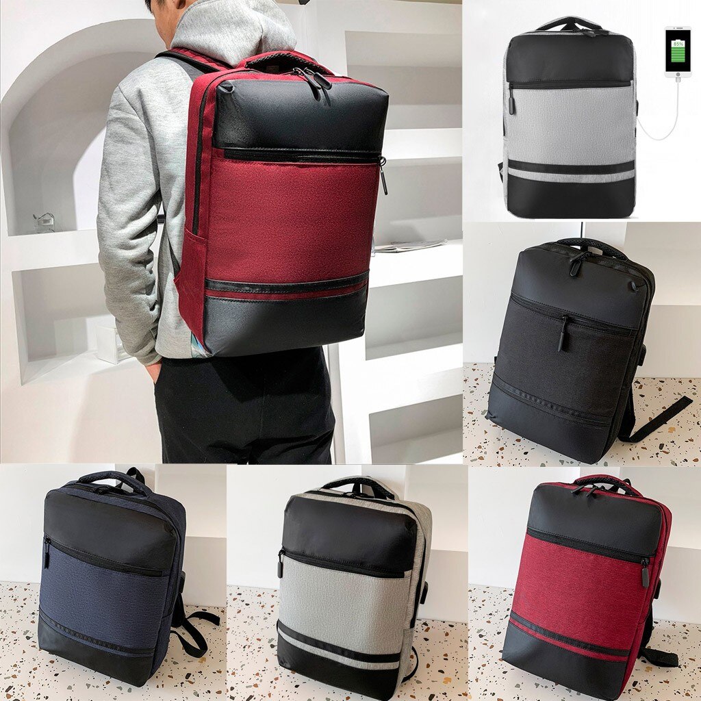 Aelicy 1 Pc Stijlvolle Vrouwen Mannen Schouder Canvas Draagbare Grote Rugzak Mannen Mannelijke Canvas Rugzak Grijs Casual Rugzakken 113