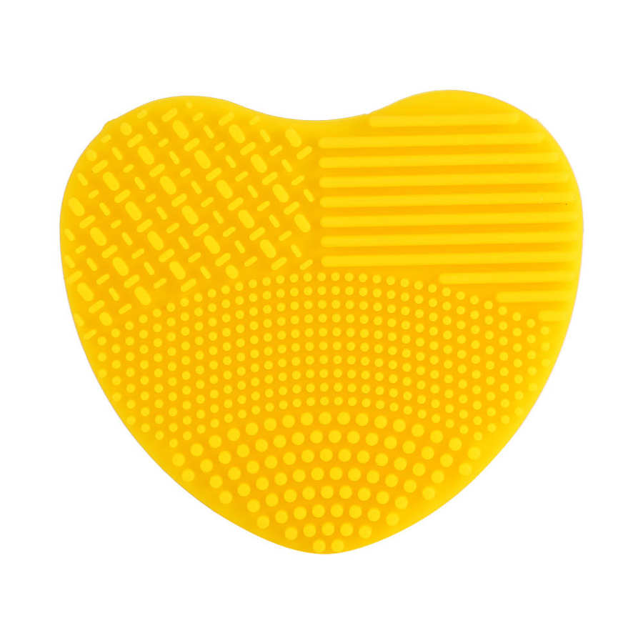 1pc siliconen make-up kwasten reinigingspads make-up waskwast gel reinigingsmat foundation make-up kwasten scrubber board tool: Geel