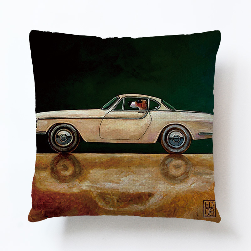 Novel Cartoon Hond Auto Bus Kampeerders Kussenslopen Siësta Kussenhoes Decoratie Sofa Rugleuning 45X45Cm Baby Kids: D3