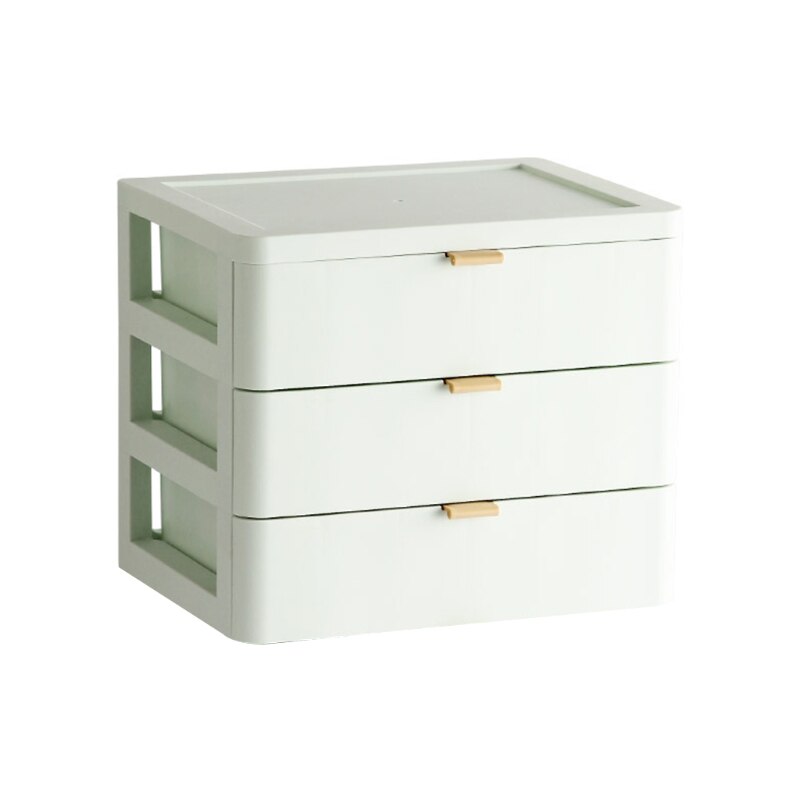 2/3/4 Layers Desktop Drawer Storage Box Mini Cosmetic Makeup Organizing Container Plastic Jewelry Organizer: 4 3 layers-green