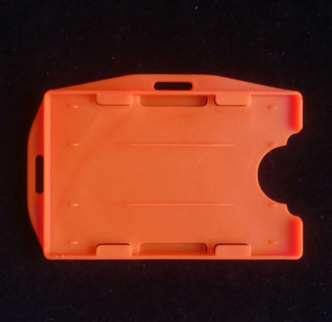 Xrhyy multifarver 2 stykker id-badgeholdere 2-- sidet åbent ansigt stift id-kortholder: Orange