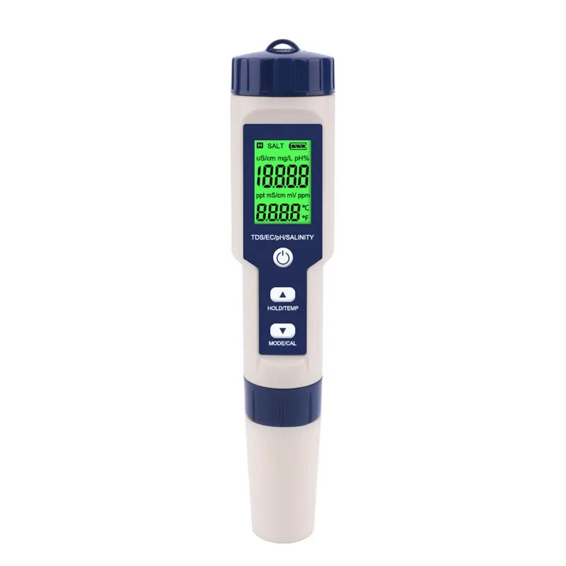 Yieryi tds ec ph Salzgehalt messer orp h2 s.g Temperatur Wasser qualitäts monitor Lösung Dünger widerstands tester für Pools, Aquarien: Gold