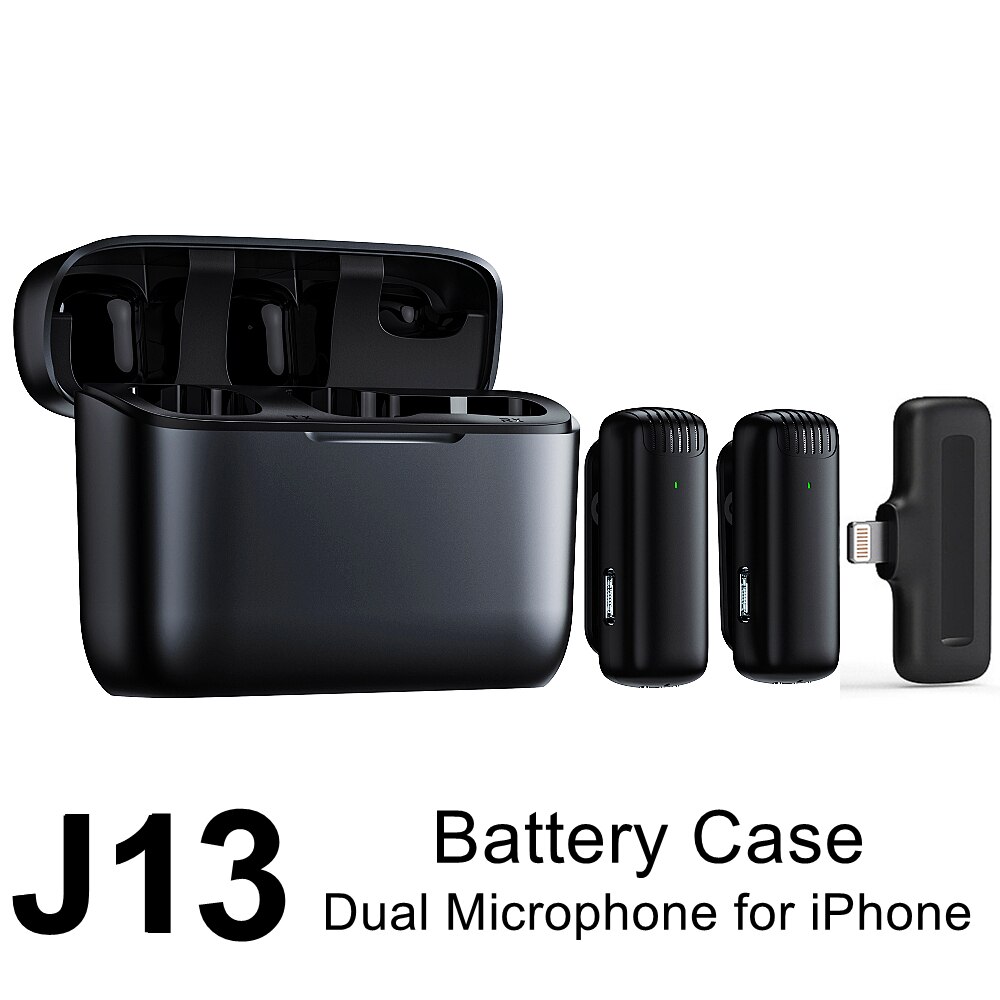 Kabelloses lavalier-mikrofon, plug-and-play-funkmikrofon kompatibel mit iphone und android, mikrofon mit automatischer synchronisierung und rauschunterdrückung für aufnahmen: J13 für iphone