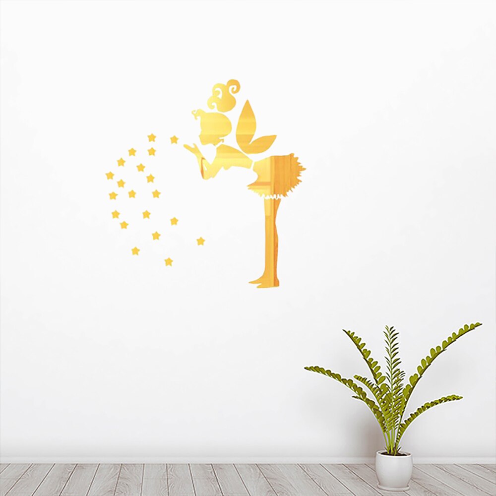 Magic Mirror Sticker 3D Mirror Acrylic Wall Sticker Angel Magic Fairy L... – Grandado