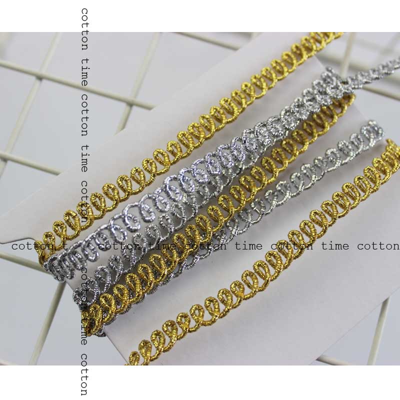 3 yard 0.7cm Mini Braid Trim jacquard Metallic Kant Gouden geweven Trimmen Naaien Accessoire voor Kleding DIY Trimmen