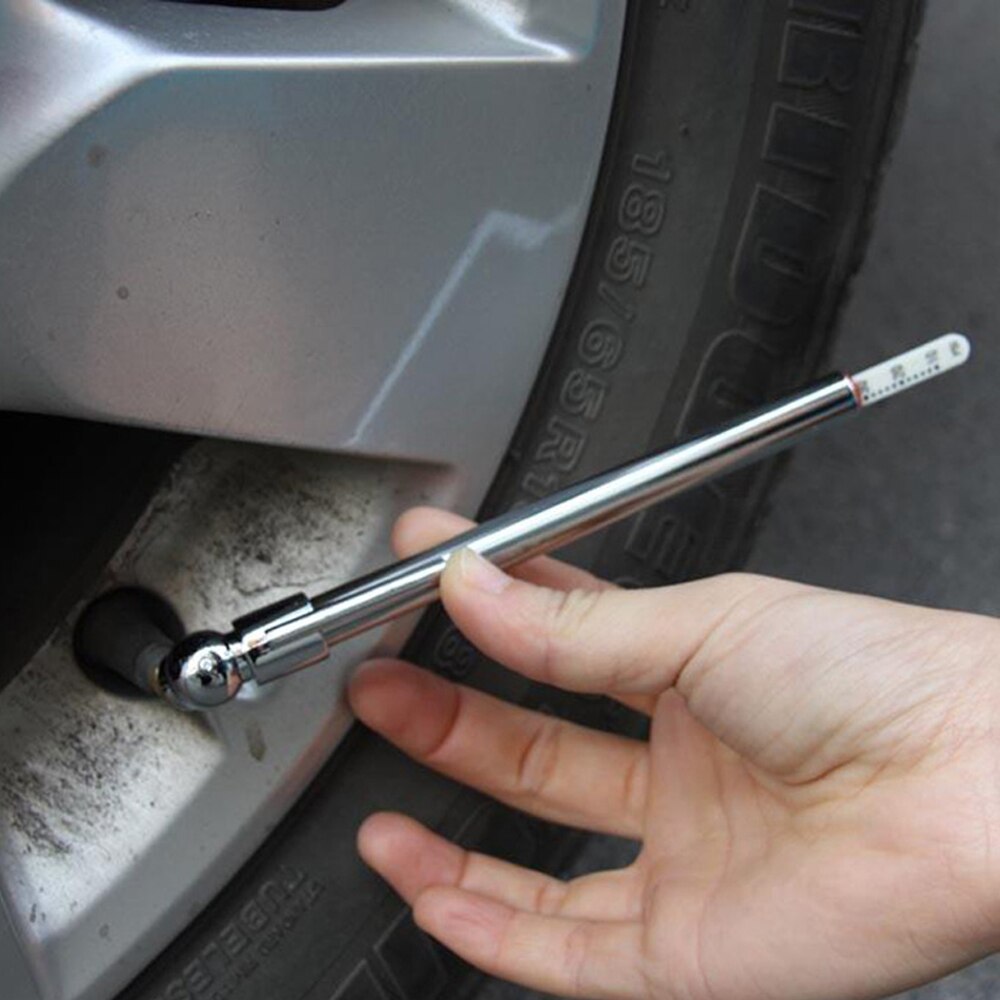 Tyre Air Pressure Tester Portable Car Durable Universal Check Auto Tire Pressure Gauge Test Pen Silver 5-50 PSI