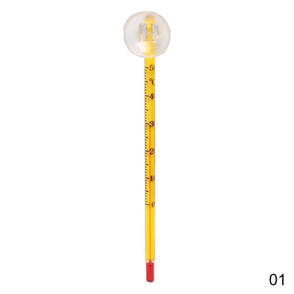 15Cm Hydrometer Aquarium Glas Aquarium Thermometer Aquarium Dompelpompen Glazen Thermometer Met Zuignap: Yellow