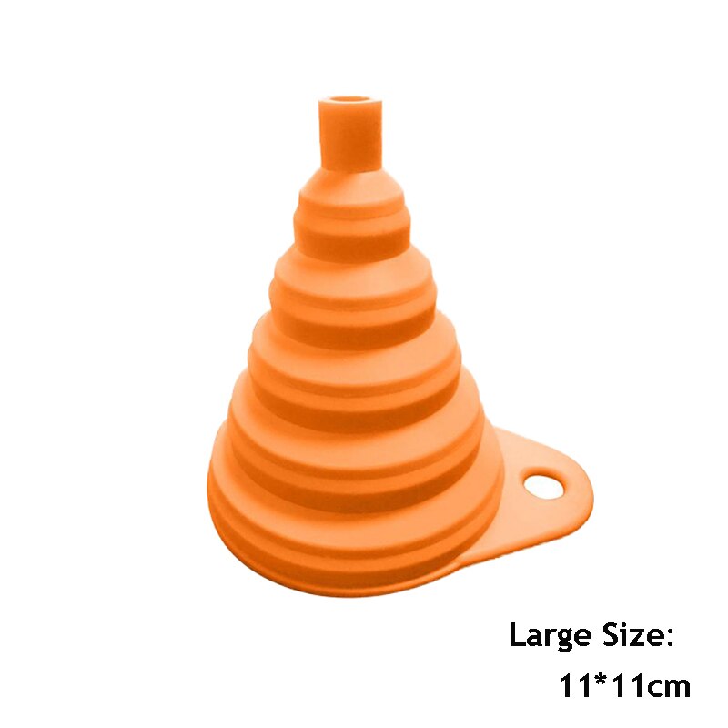 1pcs Mini Foldable Funnel Silicone Collapsible Funnel Folding Portable Funnels Be Hung Household Liquid Dispensing Kitchen Tools: Large No.2