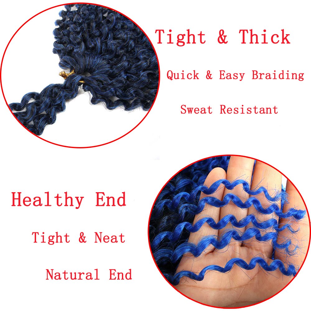 Pageup Marley Braids Hair For Women Ombre 1B/Blue 8 Inch Synthetic Crochet Braids Braiding Hair Extensions 3Pcs/Pac