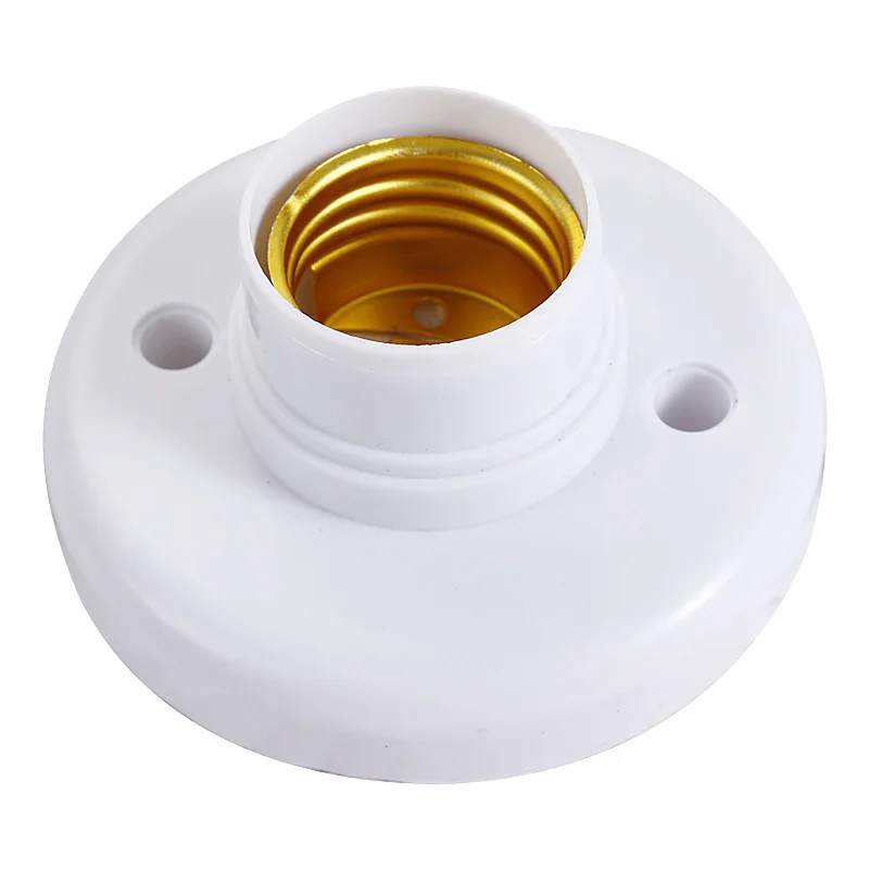E27 Sokkel 3 Stk - Hvit Plast Taklampe Base - Holder For Lyspære 6A: Default Title