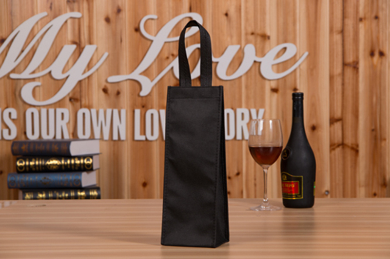 Black Reusable Single Bottle Wine Tote Holder Vineyard Bag Tote Bag Single Pack Set
