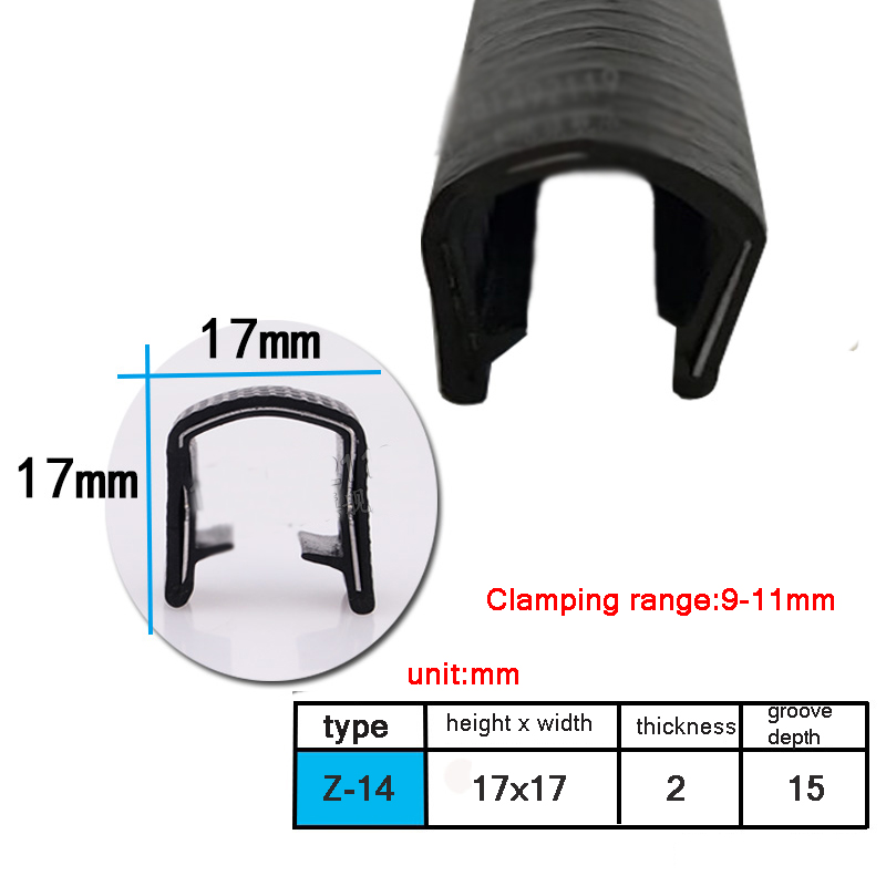 1M U-shaped Clamp Iron Rubber Edge Sealing Strip Bridge Cable Tray Iron Sheet Stainless Steel Plate Edge Protection Mouth Strip: Gold