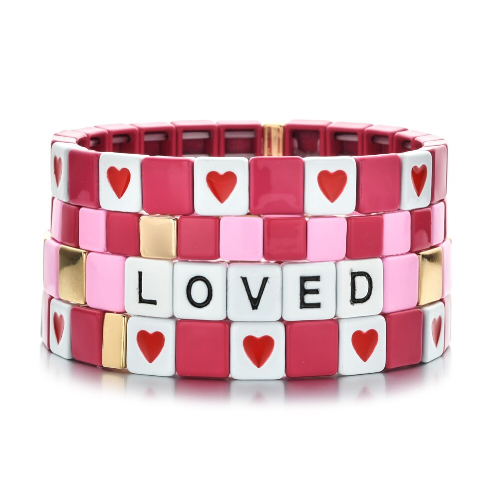 DIY Beads Enamel Tile Bracelet Pulseras Mujer Moda 2022 Bracelets Jewelry Women Bileklik Boho Rainbow Armband: A7