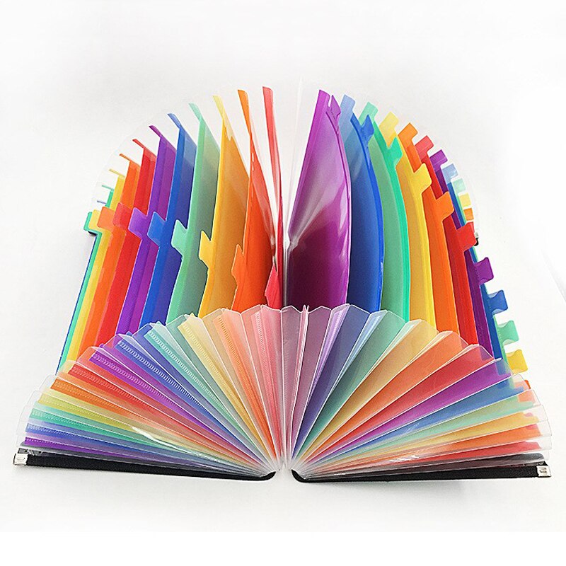 24 Pockets Expanding File Folder A4 Large Plastic Expandable File Organizers Standing Accordions Folder Carpeta Archivador