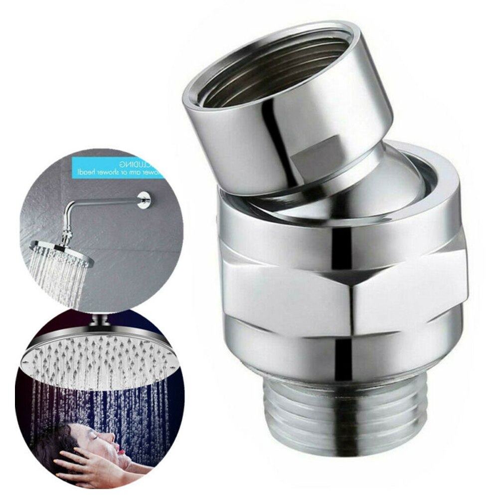 Brushed Nickel Ball Joint Shower Arm Head Angle Adjustable Swivel Adapter Chrome Standard G 1/2 Connections