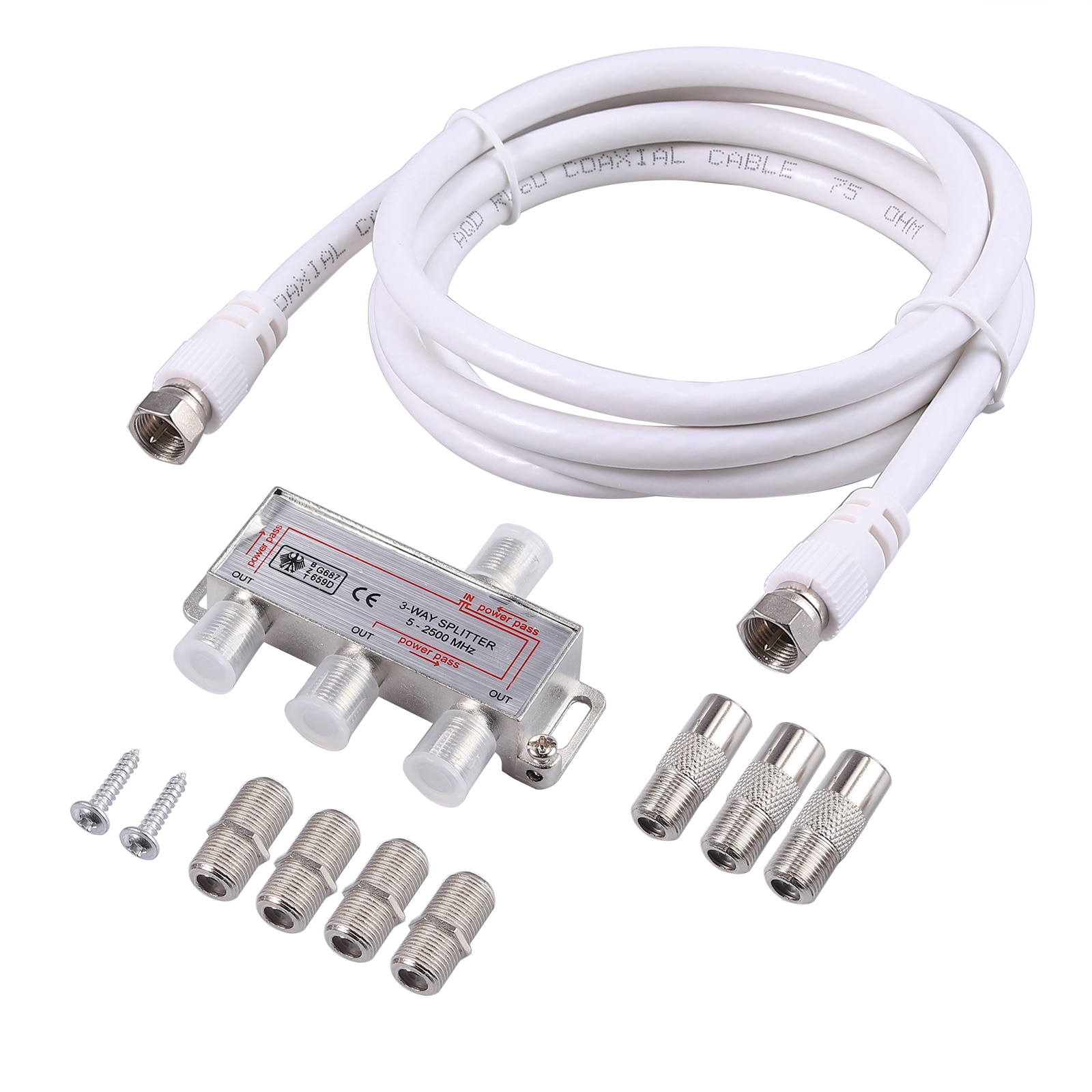 Proster 3 Weg Digitale Splitter Signaal Antenne Coax F Splitter Kabel Tv Schakelaar 5-1200 Mhz Kabel splitter Bi-Directionele