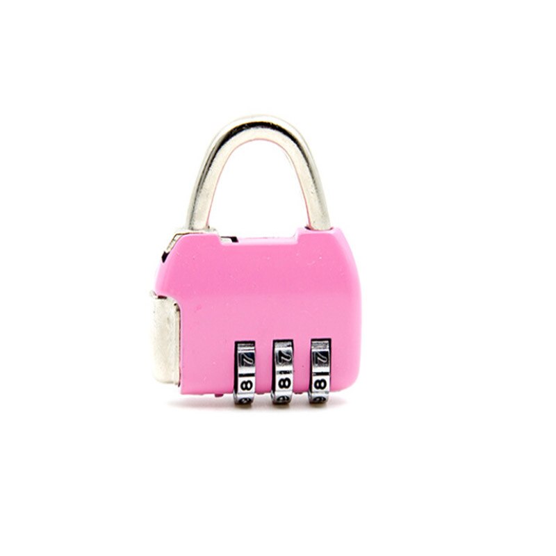 Mini Zinc Alloy Padlock Travel anti-theft Backpack Padlock Small Resettable 3-digit Combination School Bag Password Lock: pink