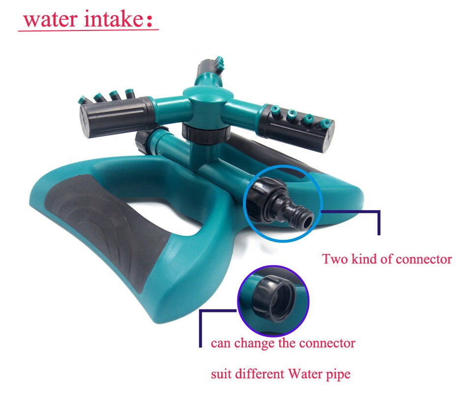 Three Arm Garden Sprinkler Watering Head Lawn 3 Nozzle Water Sprinkler Garden Sprinklers Water Durable Rotary