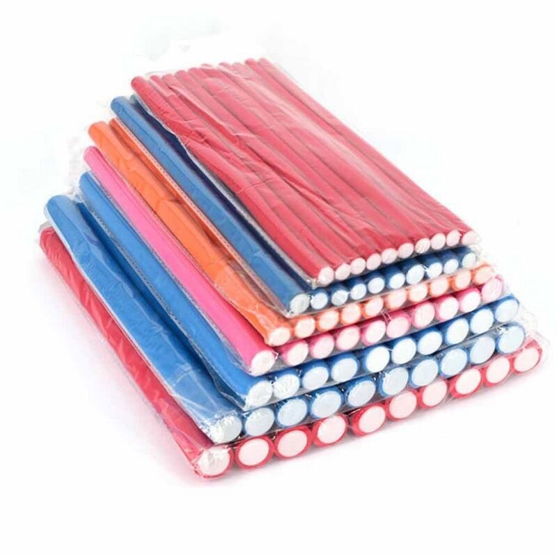 10 uds, esponja de espuma suave estilismo DIY rodillos para el cabello, rizador Flexible, Bendy rizos, herramienta de Color aleatorio