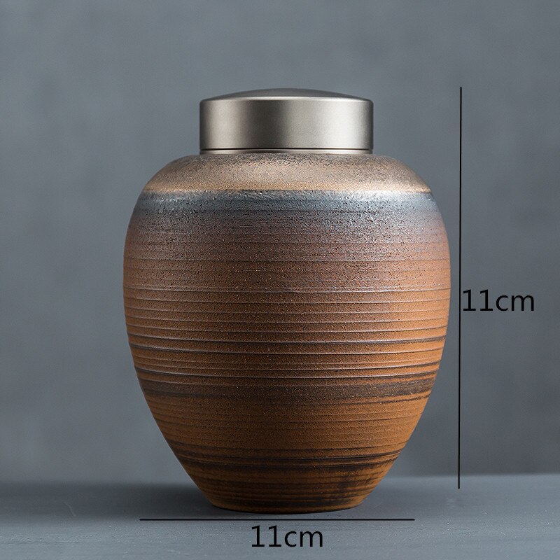 Stoneware Tea Caddy Ceramic Jar Tea Box Tea Container Tea Organizer Storage Tank Candy Jar Decorative Jar Storage Box Tea Can: 03 small