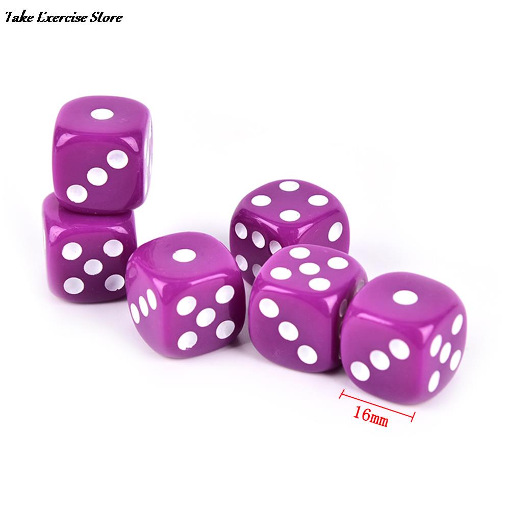 6 stk 16mm terninger avrundede hjørner firefarget gjennomsiktig terning brettspill drikking av digitale terninger gumbling søle