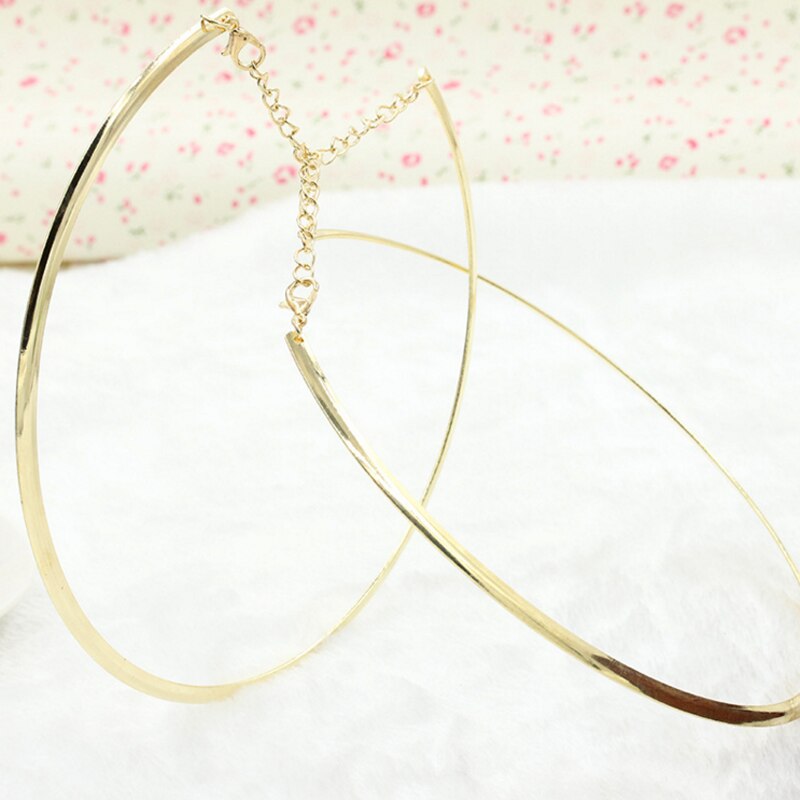 Chaude 1Pc Punk Simple rond cercle couples pour femmes dames métal or argent fil collier collier ras du cou de bijoux