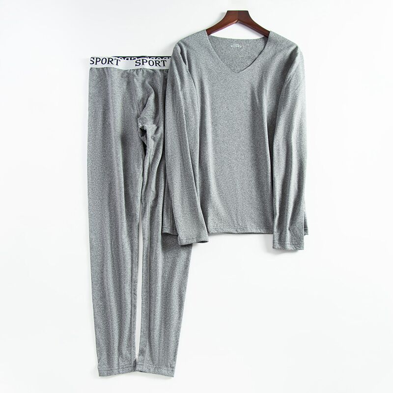 Thermal Underwear Sets For Men Winter Thermo Underwear Long Johns Winter Clothes Men Thick Thermal Clothing Solid: Gray / L