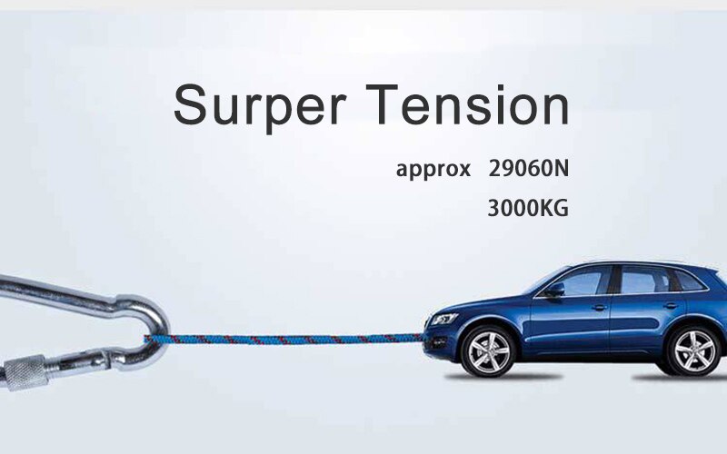 Professionele 10M Outdoor Klimmen Touw Hoge Sterkte Cord Veiligheid Touwen Wandelen Accessoire 10Mm Diameter 15KN Gestreepte Gesp